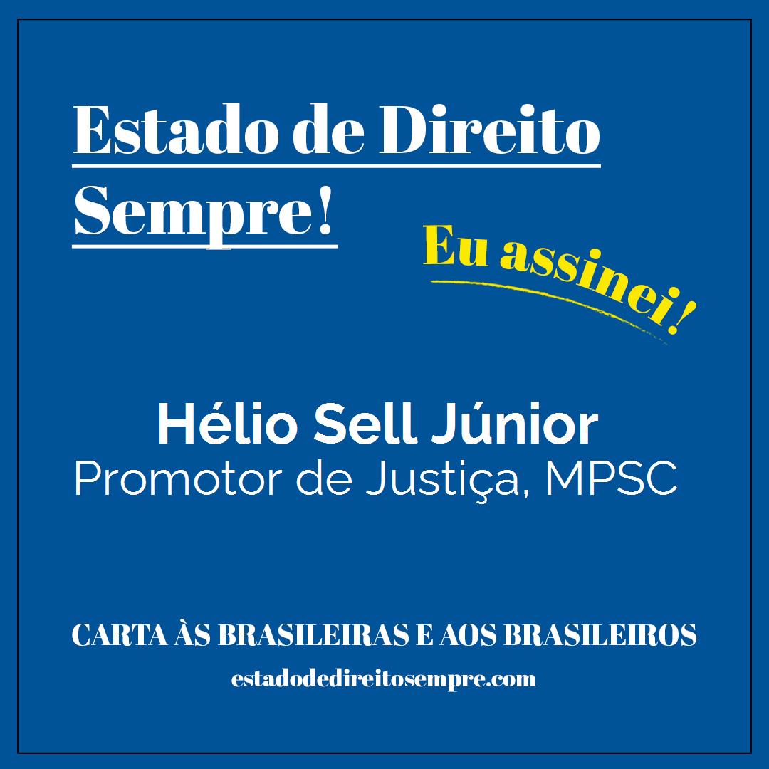 Hélio Sell Júnior - Promotor de Justiça, MPSC. Carta às brasileiras e aos brasileiros. Eu assinei!