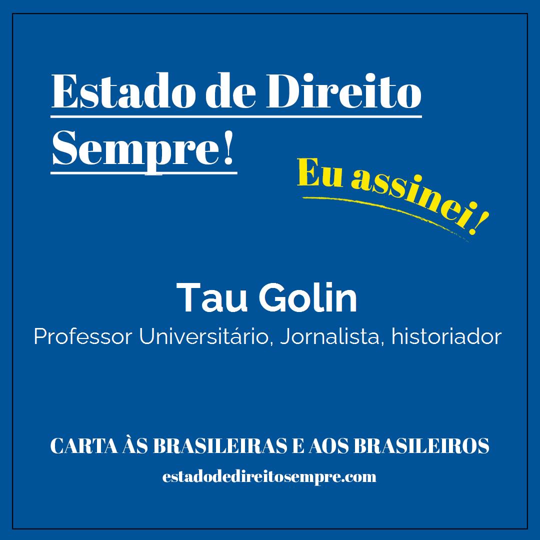 Tau Golin - Professor Universitário, Jornalista, historiador. Carta às brasileiras e aos brasileiros. Eu assinei!