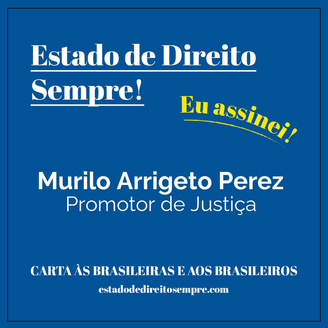 Murilo Arrigeto Perez - Promotor de Justiça. Carta às brasileiras e aos brasileiros. Eu assinei!