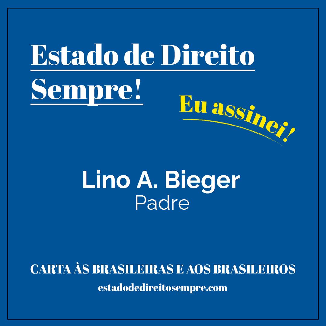 Lino A. Bieger - Padre. Carta às brasileiras e aos brasileiros. Eu assinei!